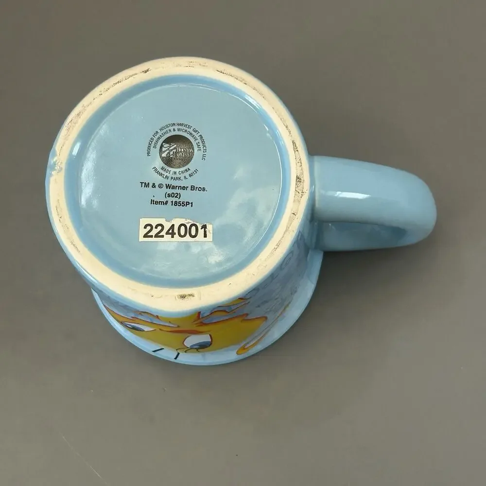 Tweety Bird 99% Angel Coffee Mug Houston Harvest 3D Blue Ceramic Warner Brothers